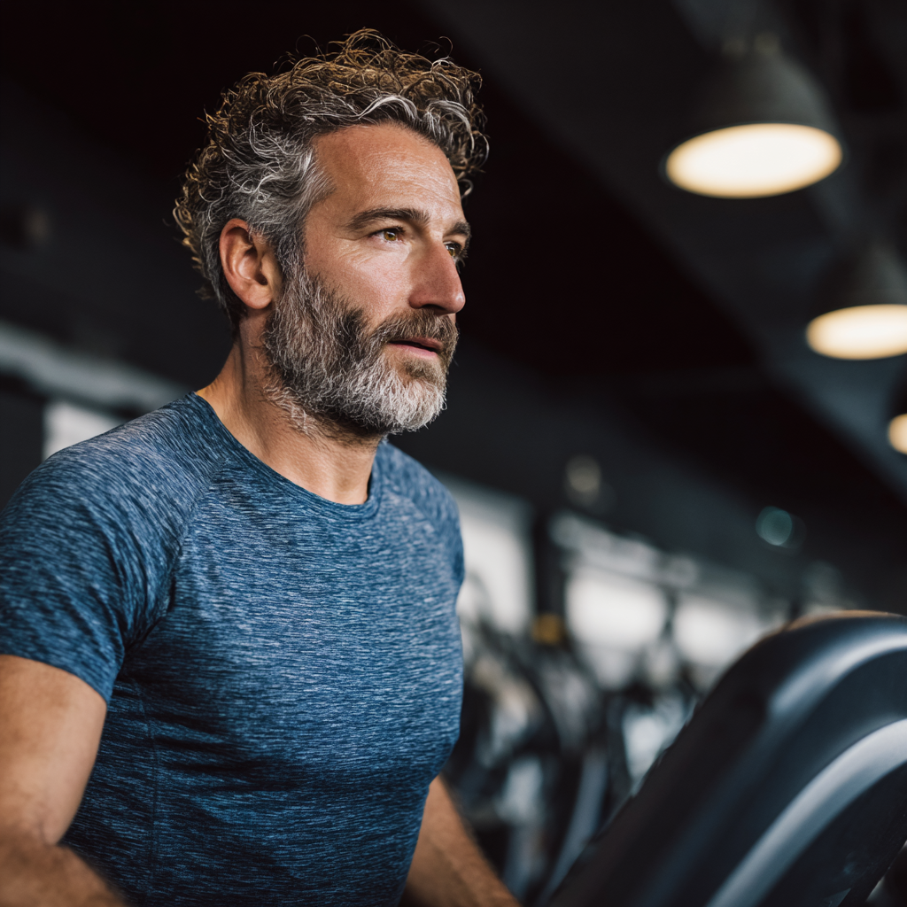 Modern fitness studio with professional equipment for strength training, featuring Ukrainian adults using various exercise machines and free weights